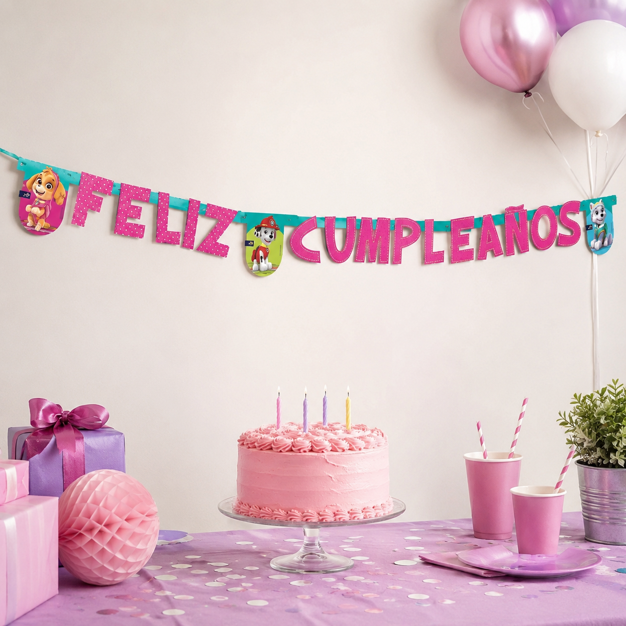 Set Decoración Cumpleaños Skye Paw Patrol | Cotillón Activarte