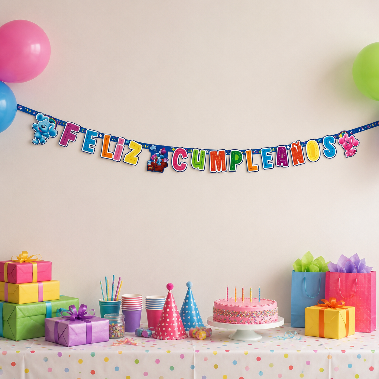 Pack Decoración Cumpleaños Pistas de Blue para 30 Personas