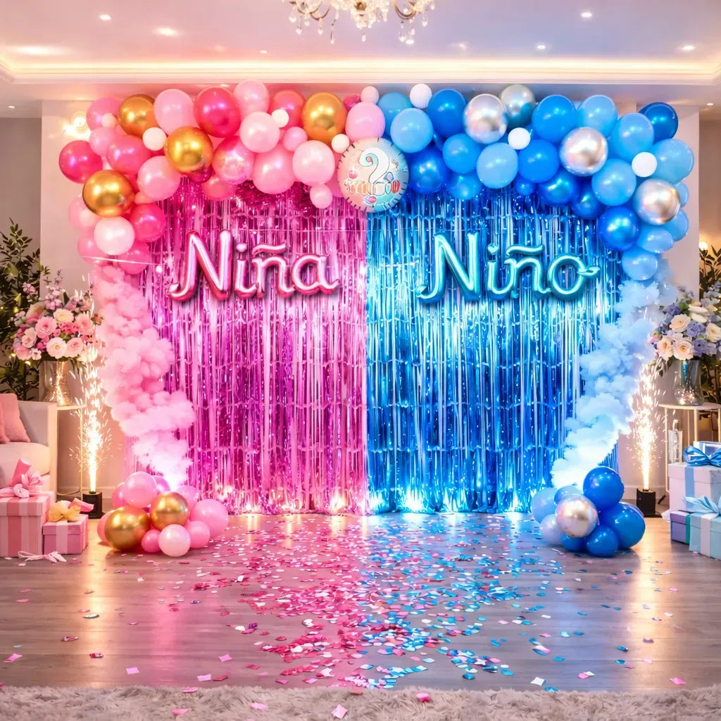 Kit Completo de Decoración Revelación de Género con 67 Globos | Cotillón Activarte