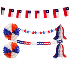 Kit Decoración Fiestas Patrias Chile con Bandera y Guirnaldas