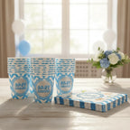 Kit Baby Shower Niño 12 Personas | Vasos y Servilletas | Cotillón Activarte