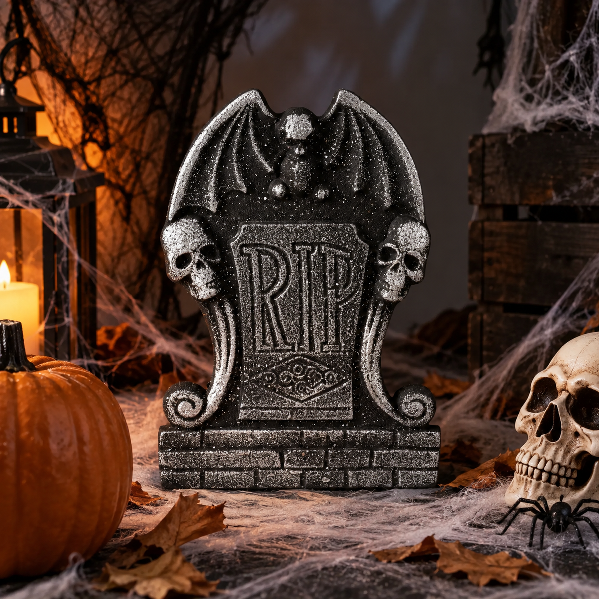 Lápida Decoración Halloween Murciélago