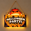 Decoración Letrero Madera Halloween Party Led
