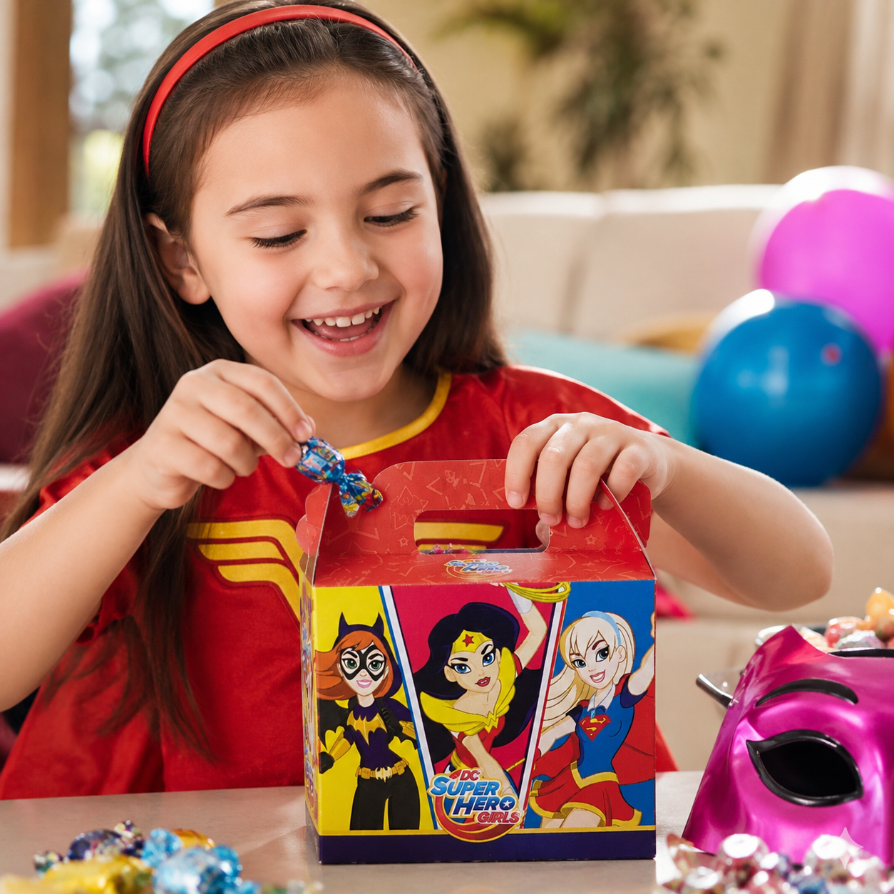 Pack Decoración Cumpleaños Super Hero Girls para 30 Personas