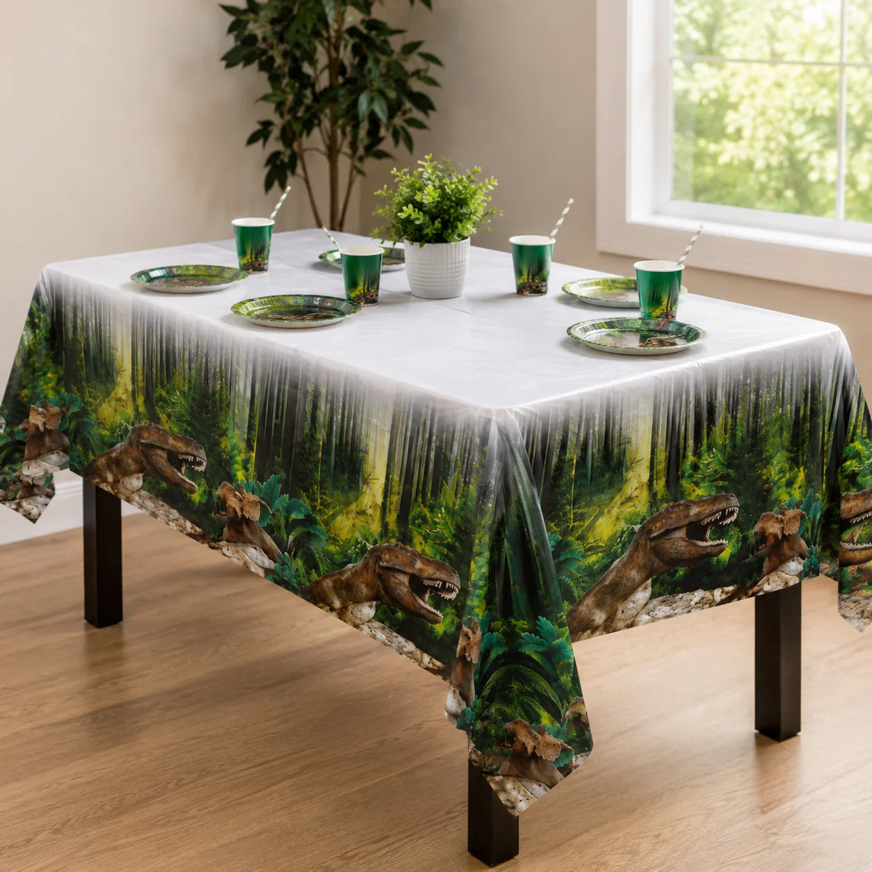 Pack Decoración Cumpleaños Dinosaurio Jurásico para 18 Personas