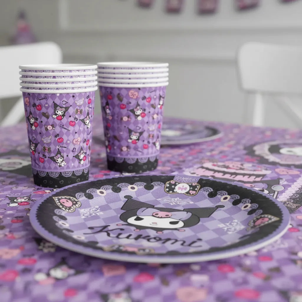 Pack Decoración Cumpleaños Kuromi para 36 Personas