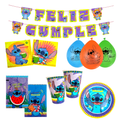 Pack Decoración Cumpleaños Stitch para 12 Personas