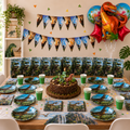 Pack Decoración Cumpleaños Dinosaurio para 12 Personas