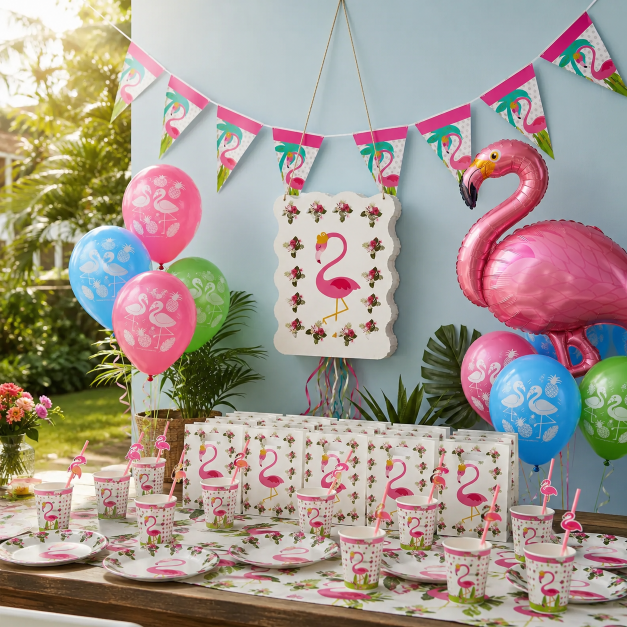 Pack Decoración Cumpleaños Flamenco para 36 Personas