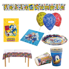 Pack Decoración Cumpleaños Sonic para 6 Personas