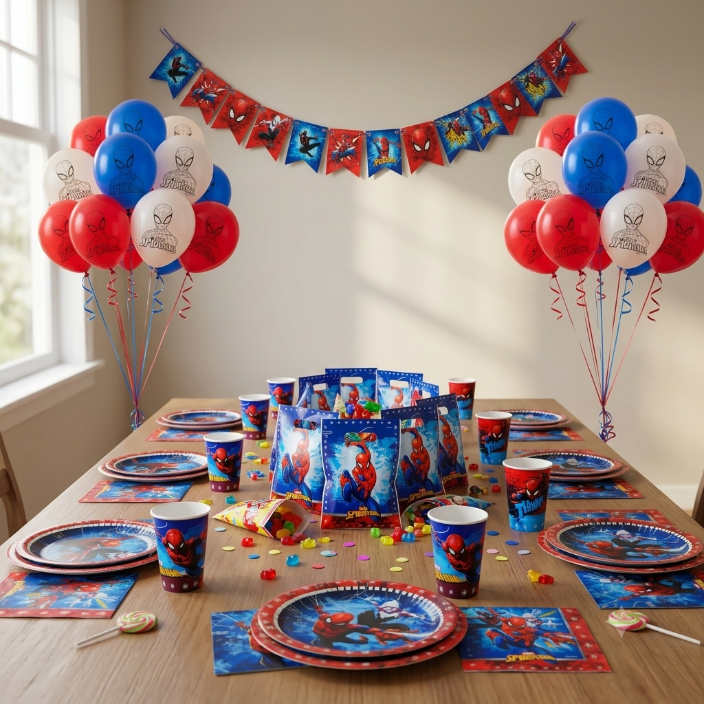 Pack Decoración Cumpleaños Spiderman para 36 Personas