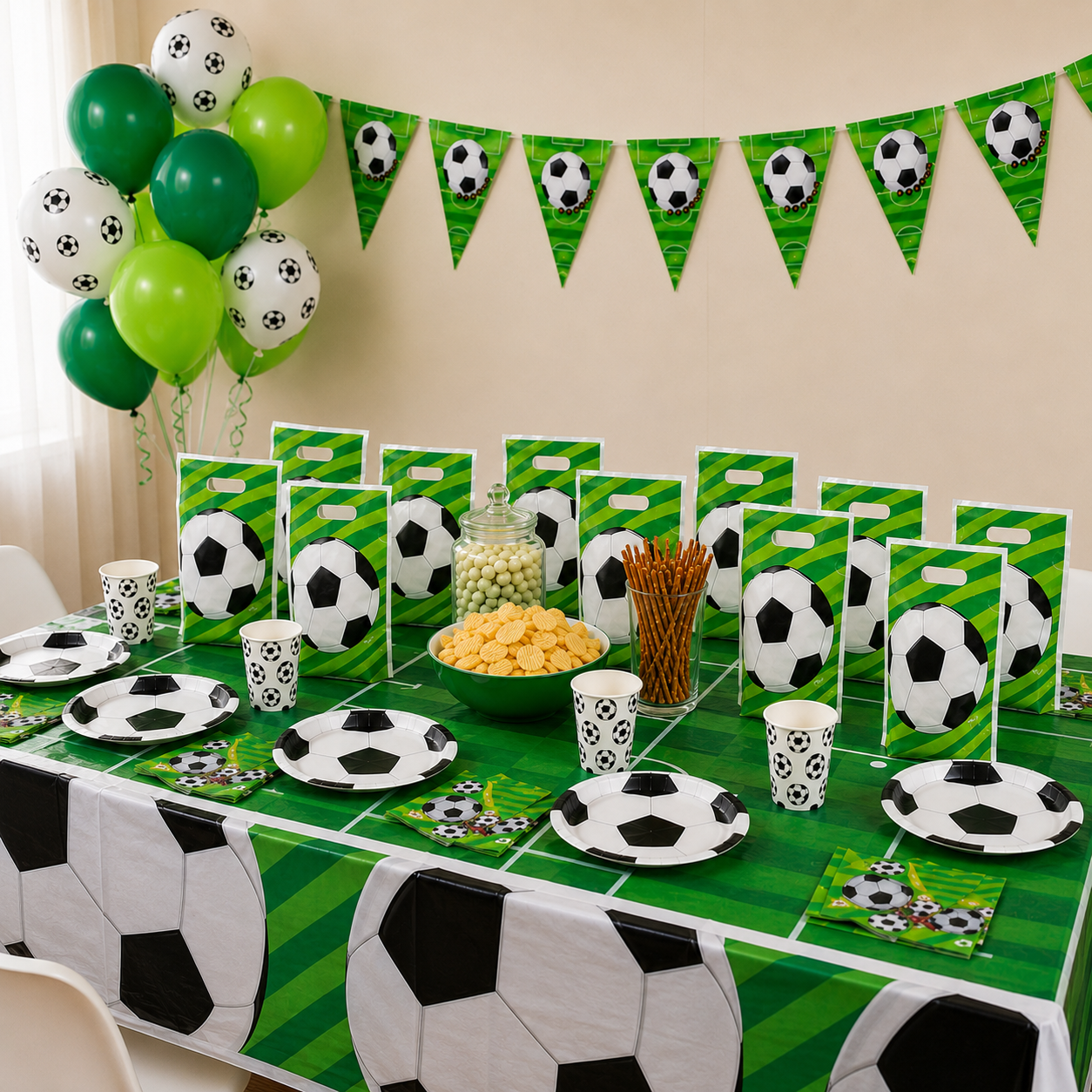 Pack Decoración Cumpleaños Fútbol para 36 Personas