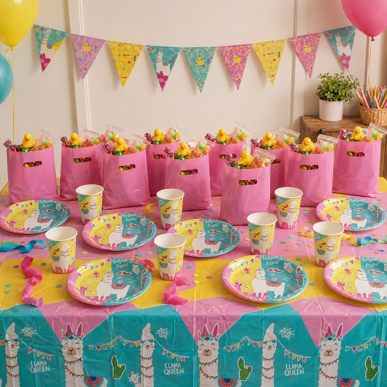 Pack Decoración Cumpleaños Llama para 36 Personas