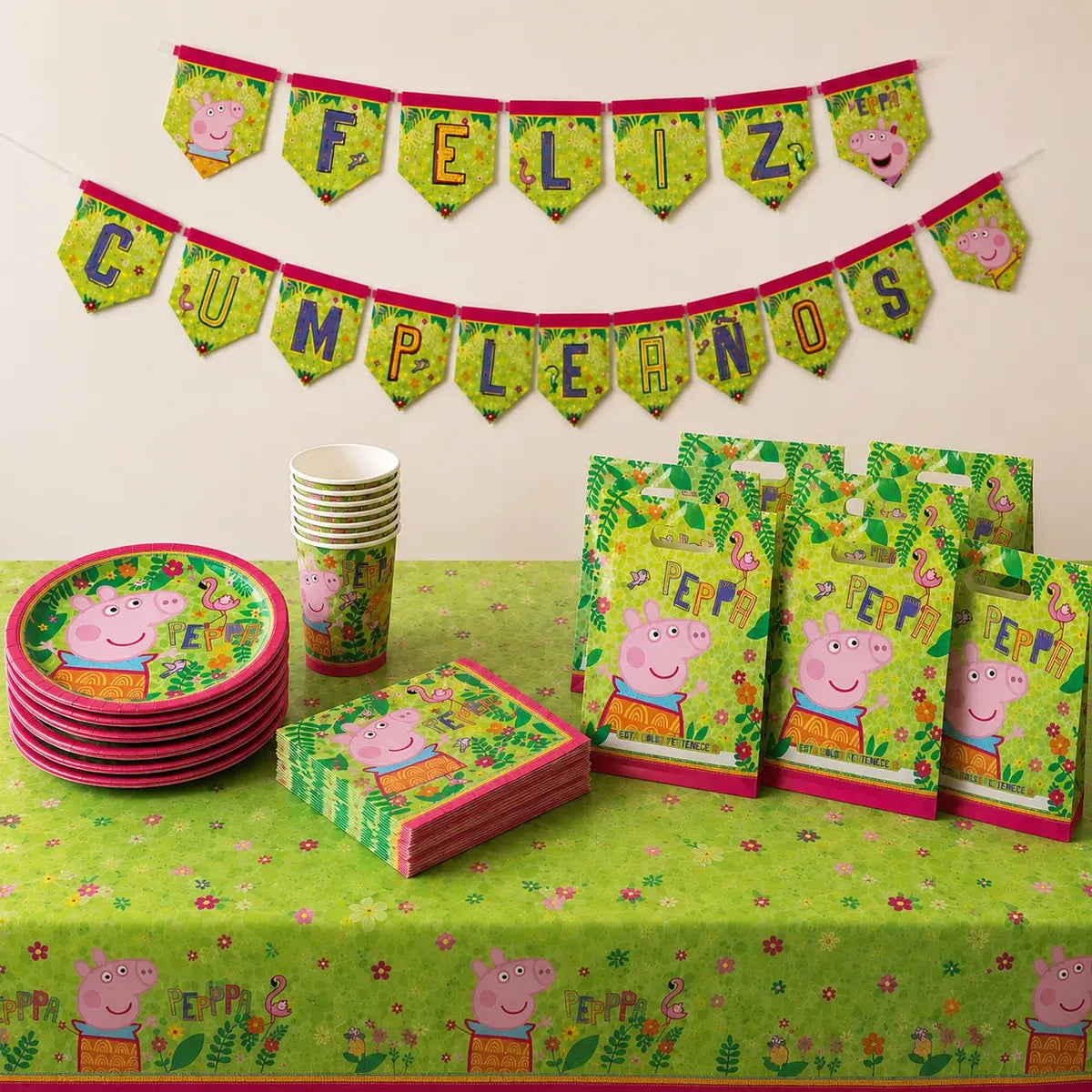 Pack Decoración Cumpleaños Peppa Pig para 36 Personas