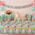 Pack Decoración Cumpleaños Unicornio Encantado para 12 Personas