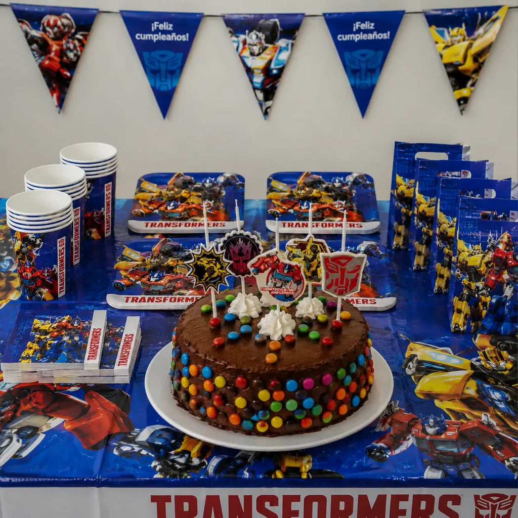 Pack Decoración Cumpleaños Transformers para 24 Personas