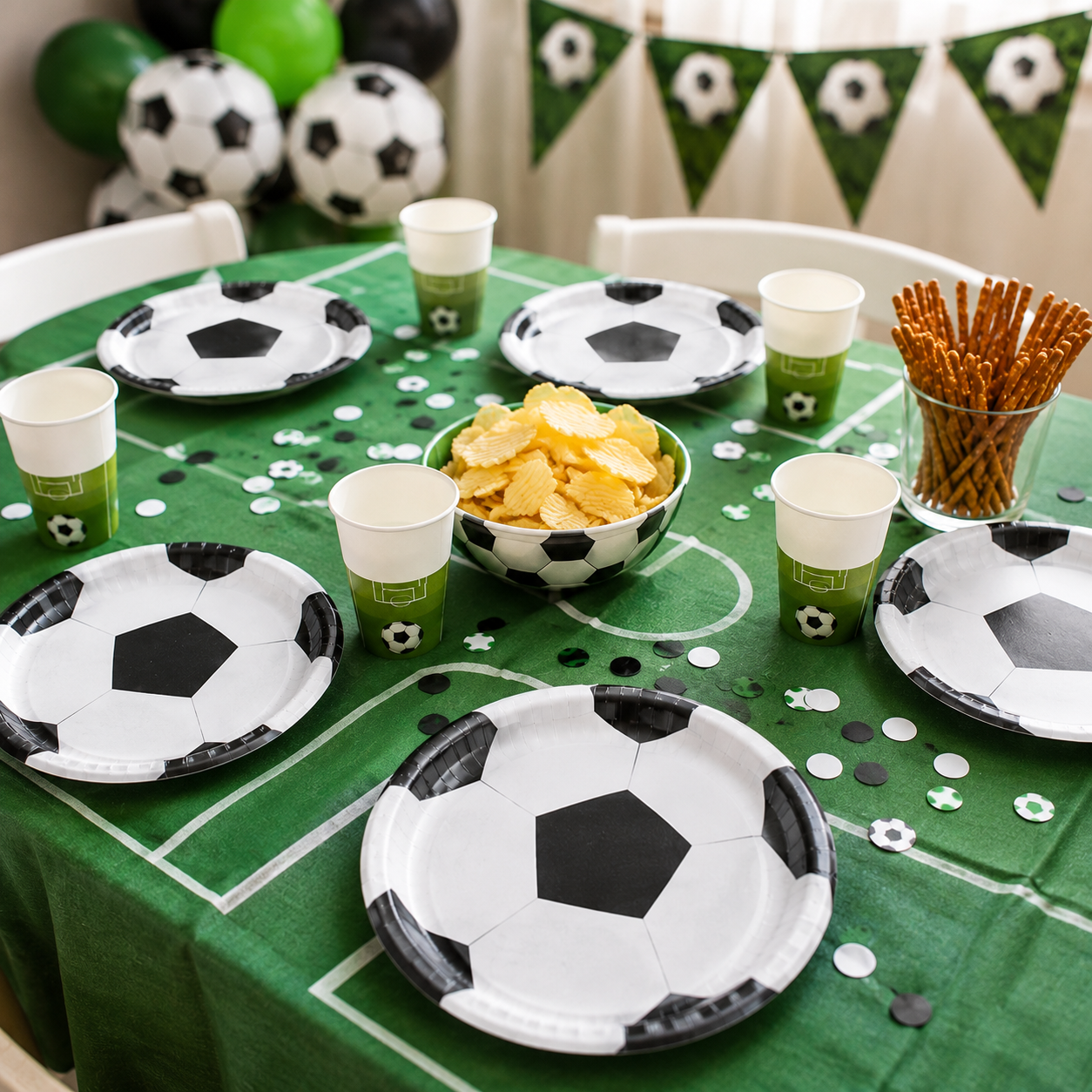 Pack Decoración Cumpleaños Fútbol para 36 Personas