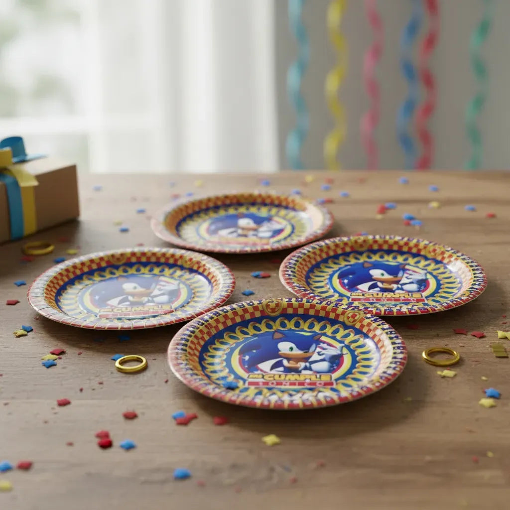 Pack Decoración Cumpleaños Sonic para 18 Personas