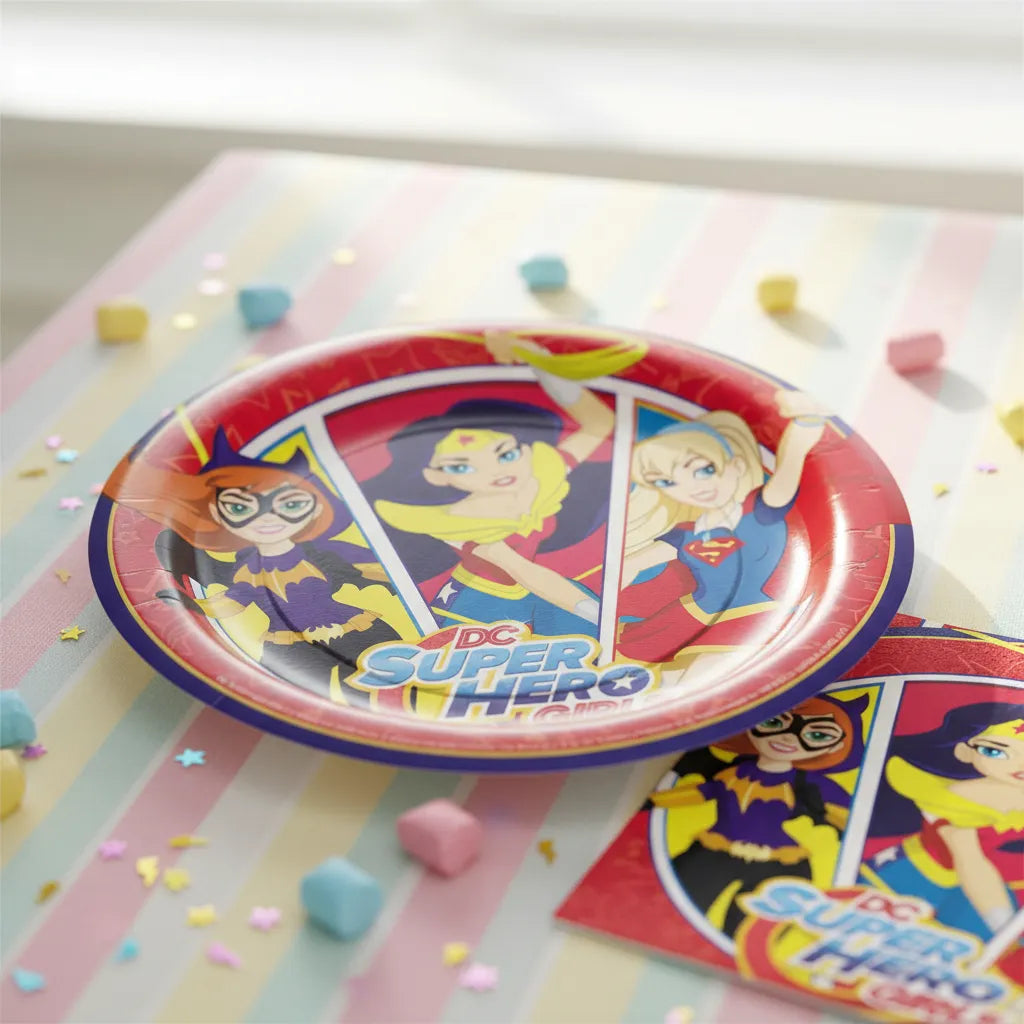 Pack Decoración Cumpleaños Super Hero Girls para 12 Personas