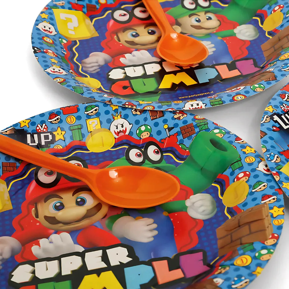 Pack Decoración Cumpleaños Súper Mario para 30 Personas