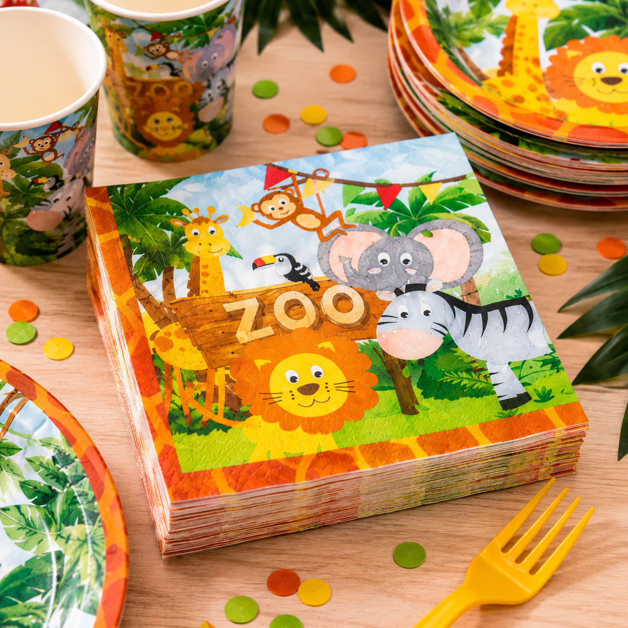 Pack Decoración Cumpleaños Animalitos para 36 Personas