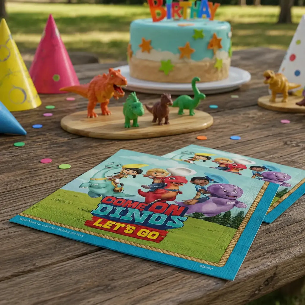 Pack Decoración Cumpleaños Dino Ranch para 36 Personas