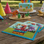 Pack Decoración Cumpleaños Dino Ranch para 36 Personas
