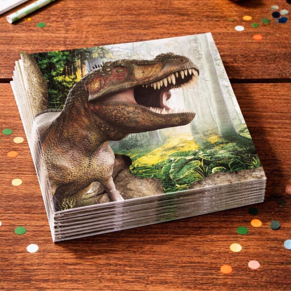 Pack Decoración Cumpleaños Dinosaurio Jurásico para 18 Personas