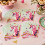 Pack Decoración Cumpleaños Unicornio Encantado para 12 Personas