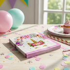 Pack Decoración Cumpleaños Unicornio Kawaii para 12 Personas