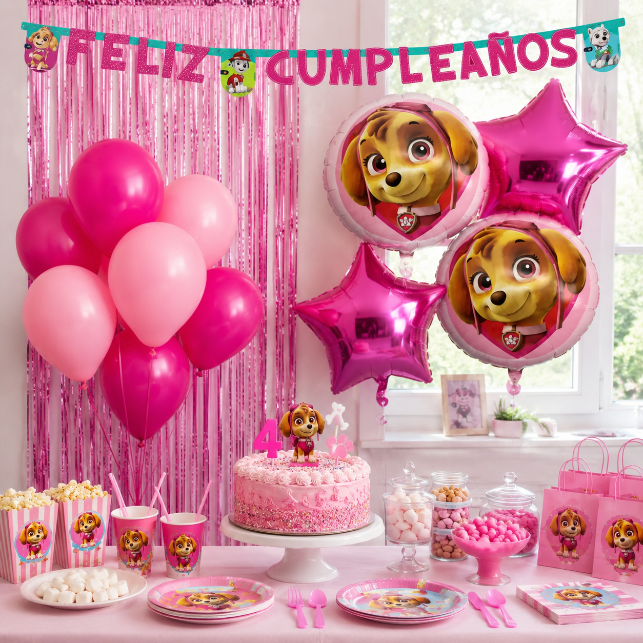 Set Decoración Cumpleaños Skye Paw Patrol | Cotillón Activarte