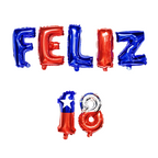 Set Globos Metálicos Feliz 18 Fiestas Patrias Chile