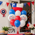 Set 10 Globos Felices Fiestas Patrias Bandera Chile