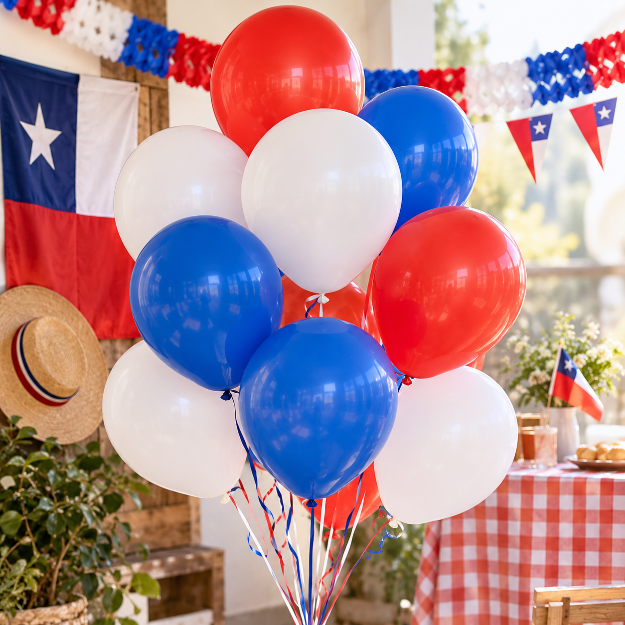 Set 25 Globos Tricolor Chile Fiestas Patrias