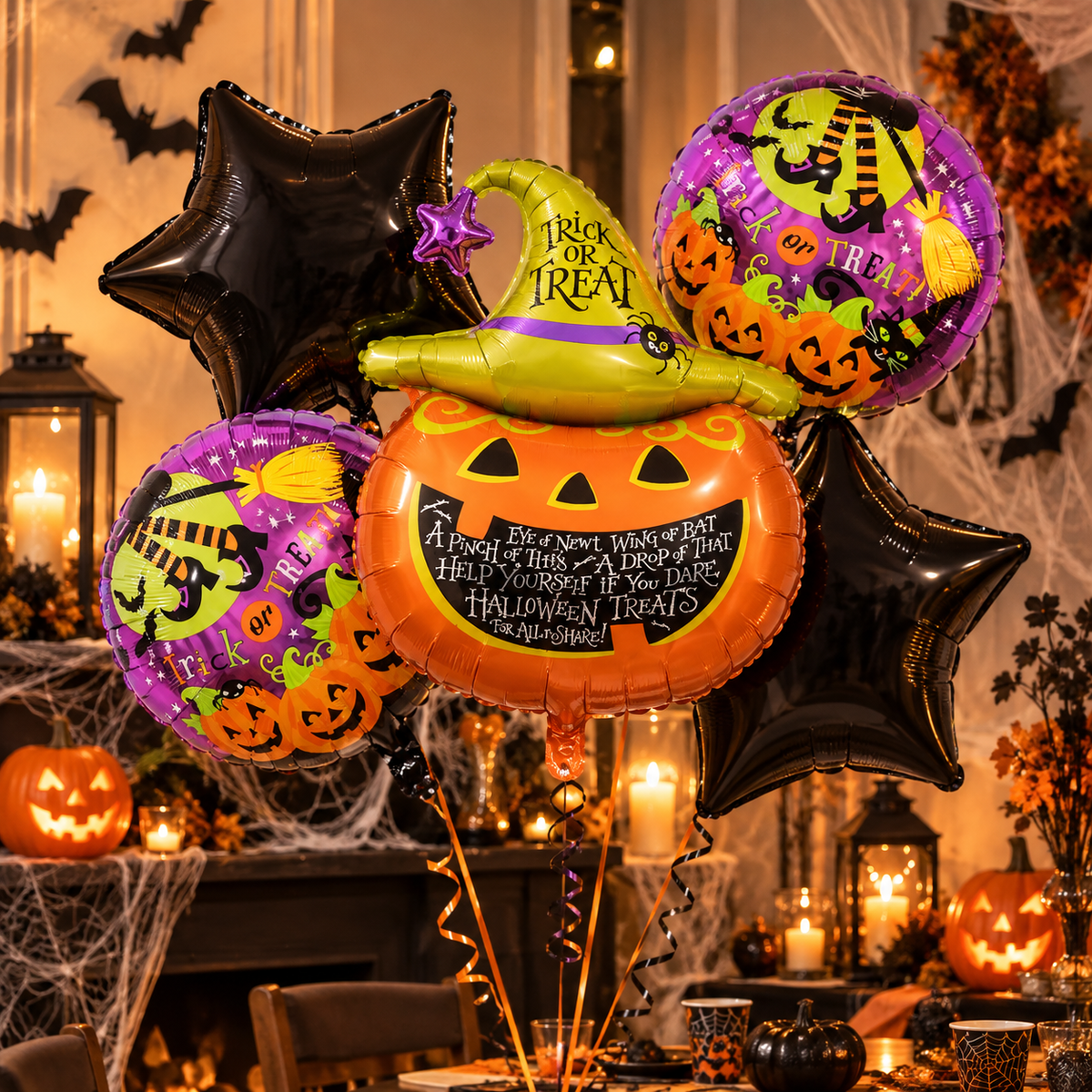 Set 5 Globos Halloween Calabaza