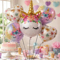 Set 5 Globos Metalizados Unicornio Kawaii para Cumpleaños | Cotillón Activarte