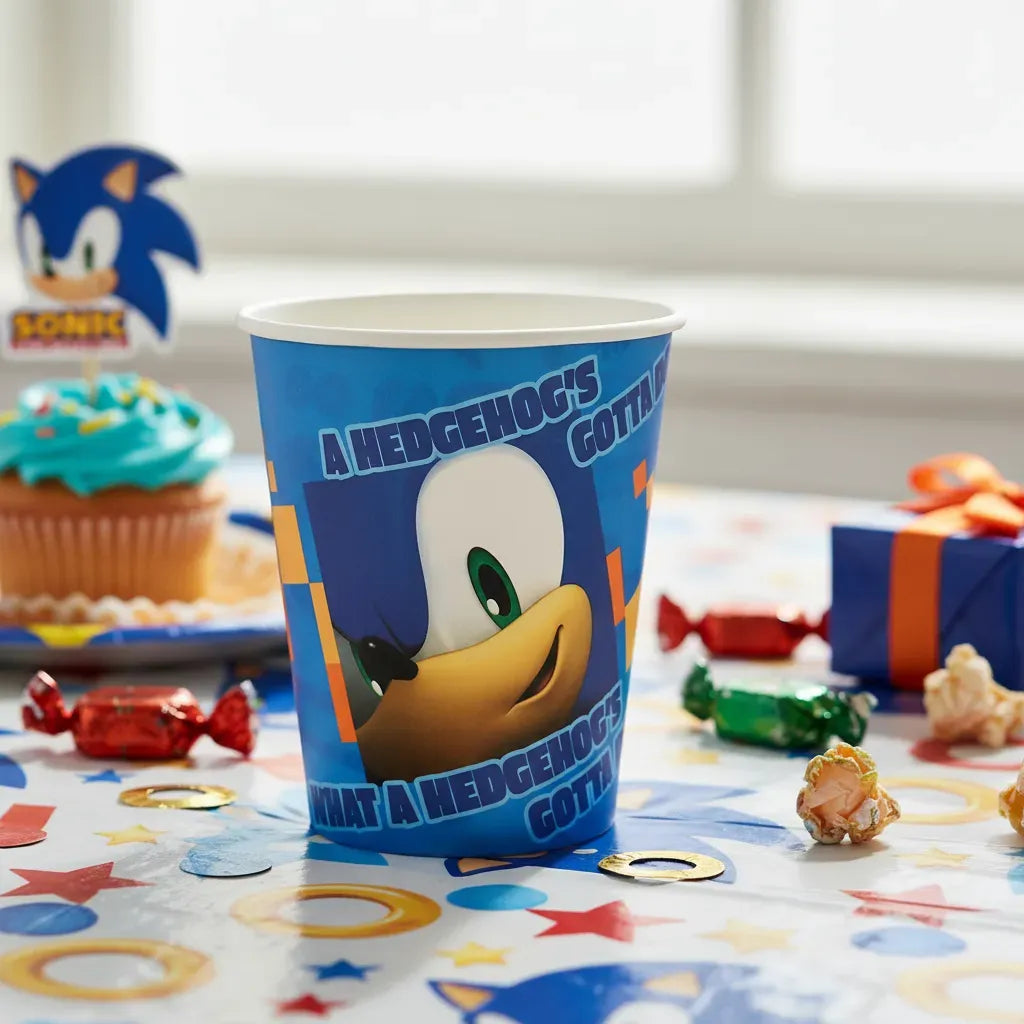 Pack Decoración Cumpleaños Sonic para 18 Personas