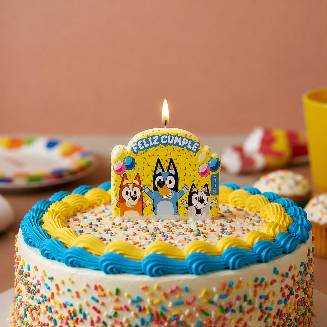 Pack Decoración Cumpleaños Bluey para 36 personas