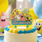 Pack Decoración Cumpleaños Bob Esponja para 12 Personas